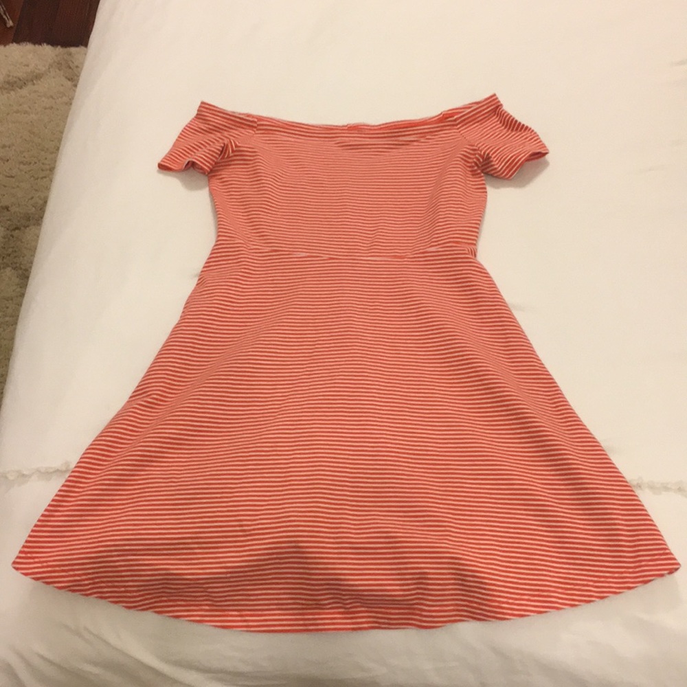 Adorable off the shoulder striped dress